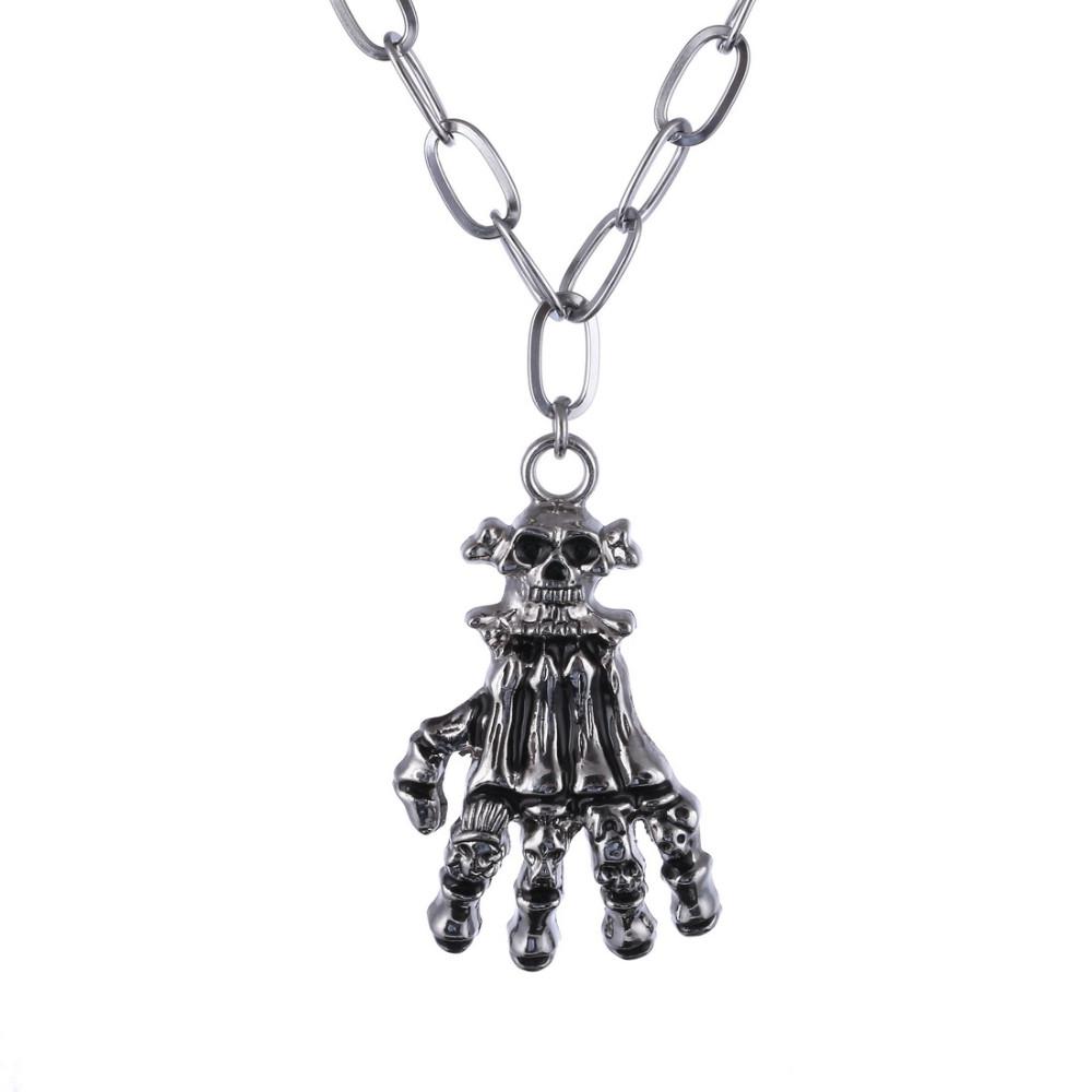 Vintage Punk Skull Hand Necklace