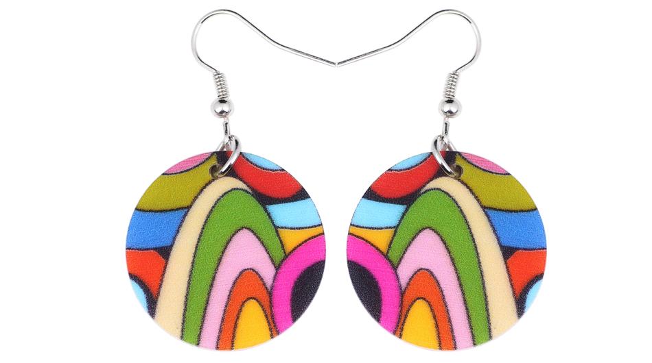 Colourful circle earrings