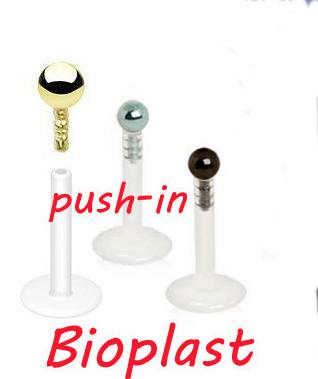 Bioplast Labret with Stainless Steel Ball - Colour Choice