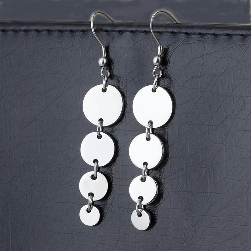 Stainless Steel Dangle Circle Earrings