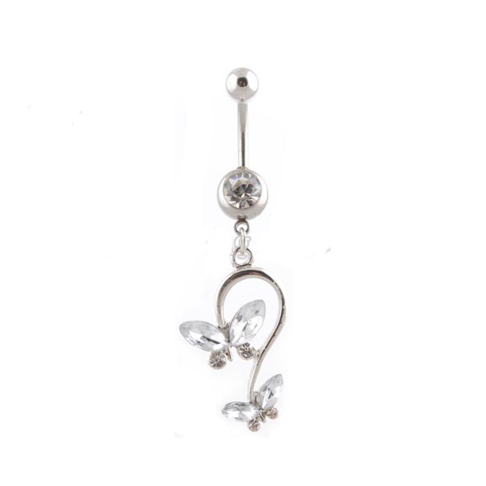 Butterfly Dangle Barbell Navel Ring