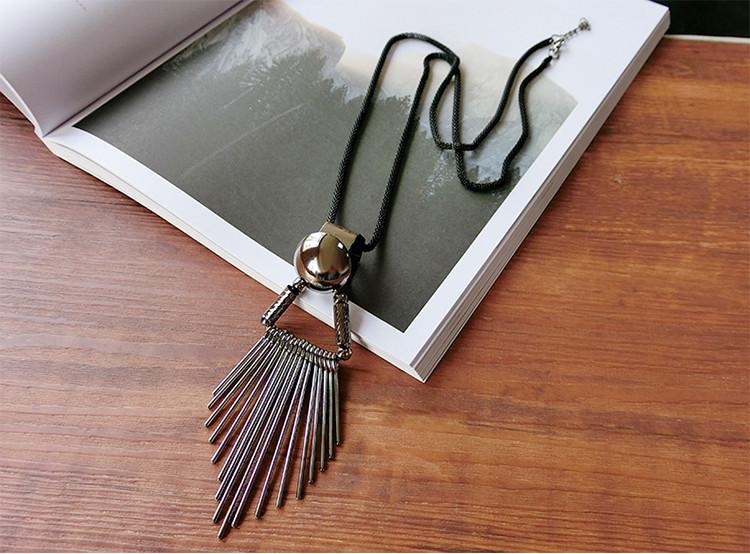 Punk Triangle Tassel Long Necklace