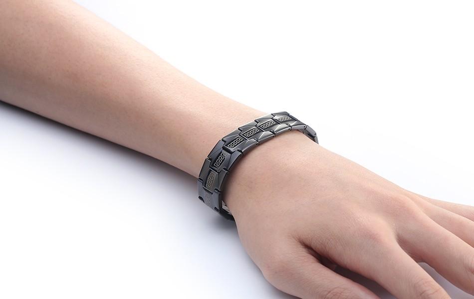 Sleek Black Stainless Steel Bracelet