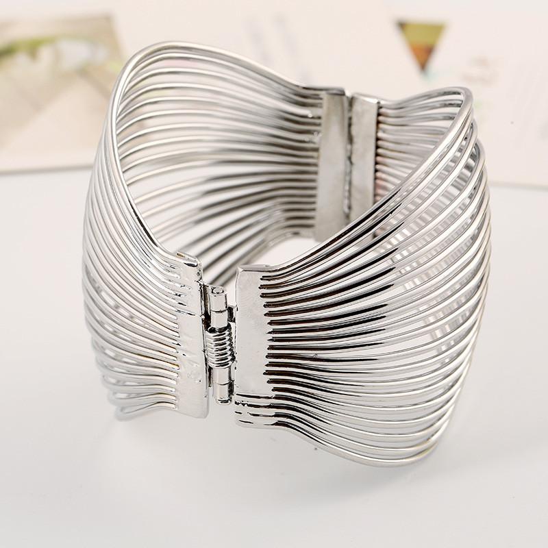 Multilayer Geometric Wire Bangle