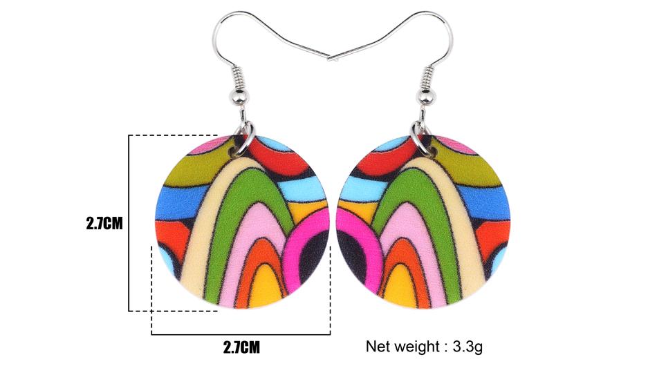 Colourful circle earrings