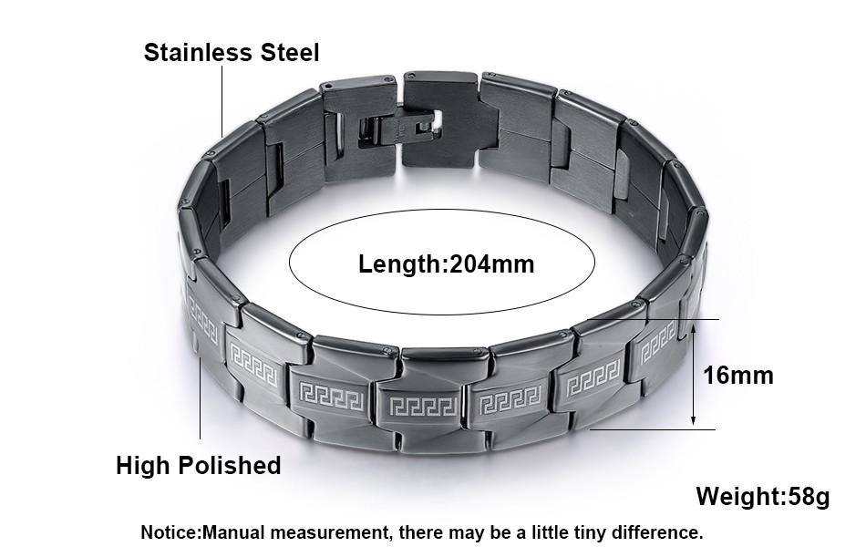 Sleek Black Stainless Steel Bracelet