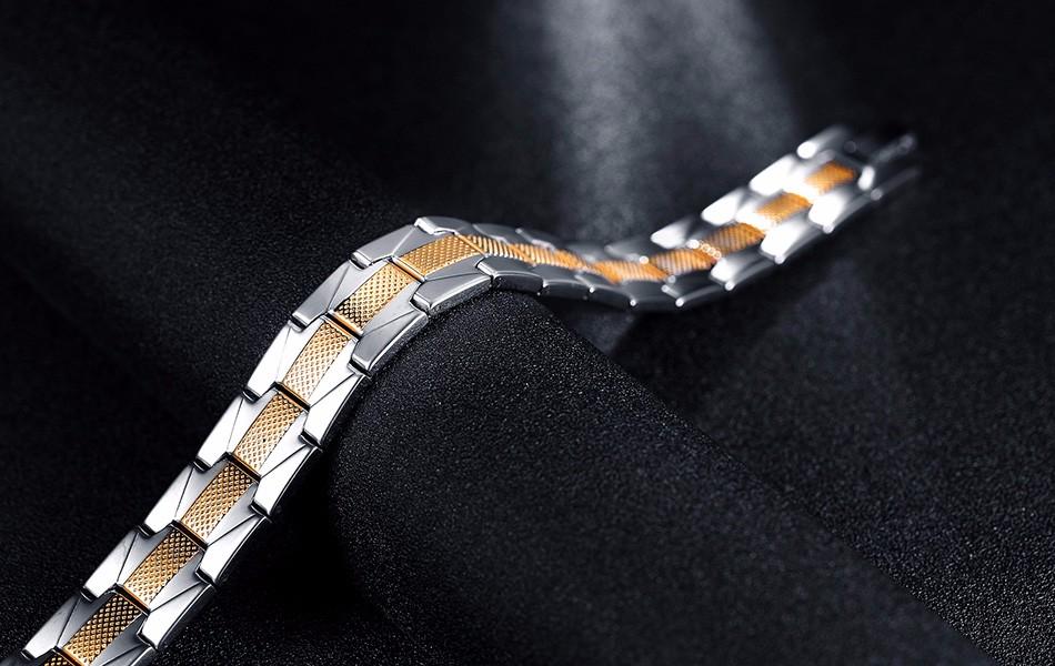 Stainless Steel Link Chain Bracelet - Gold & Silver Fusion