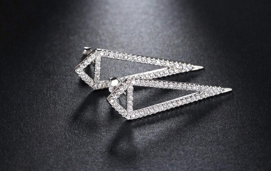 Sharp Triangle Unique Crystal Earrings