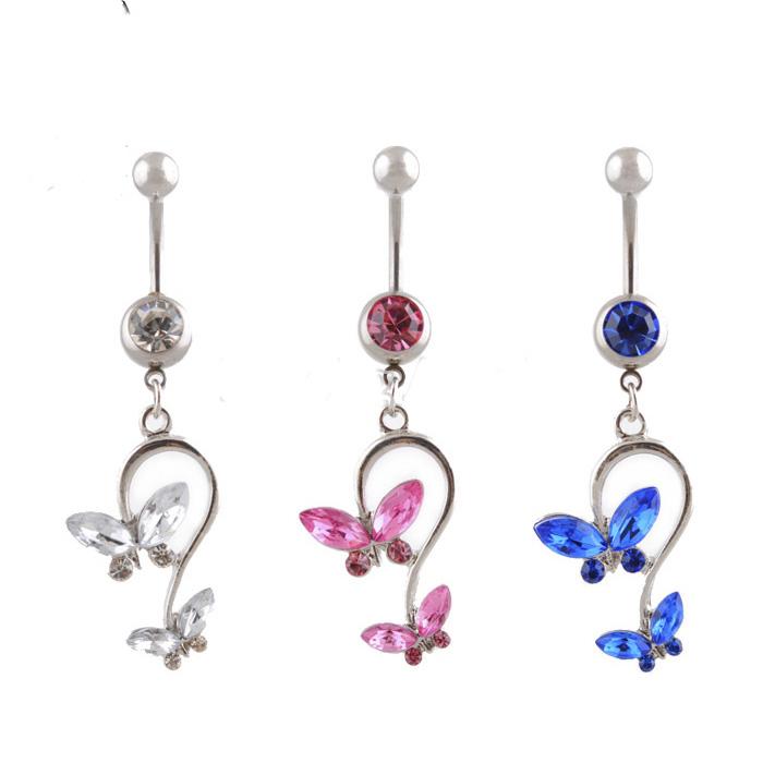 Butterfly Dangle Barbell Navel Ring