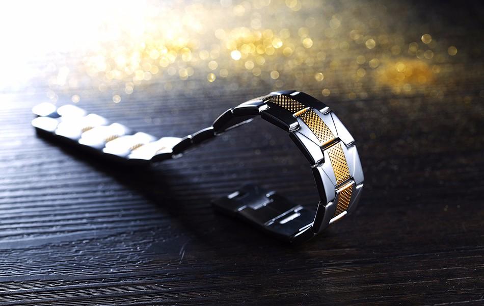 Stainless Steel Link Chain Bracelet - Gold & Silver Fusion