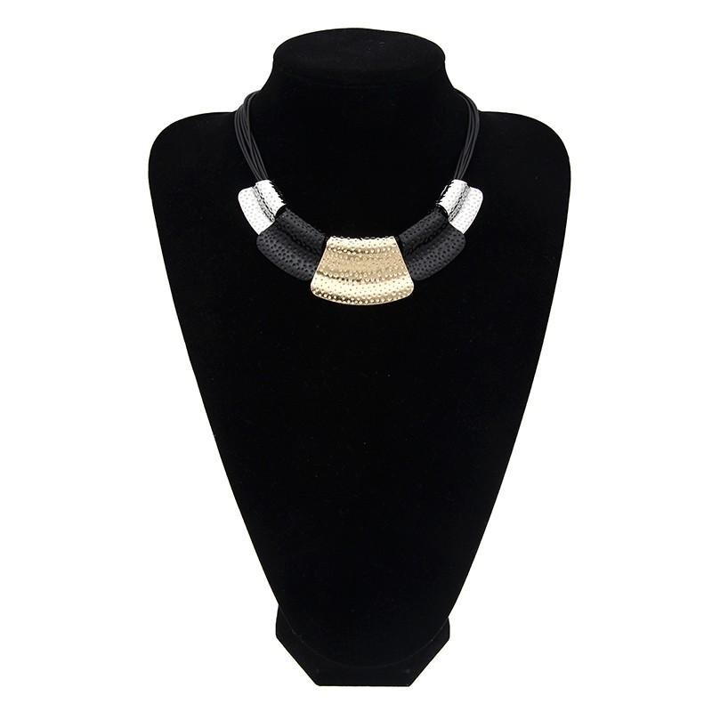 Punk Geometric Bib Choker Necklace