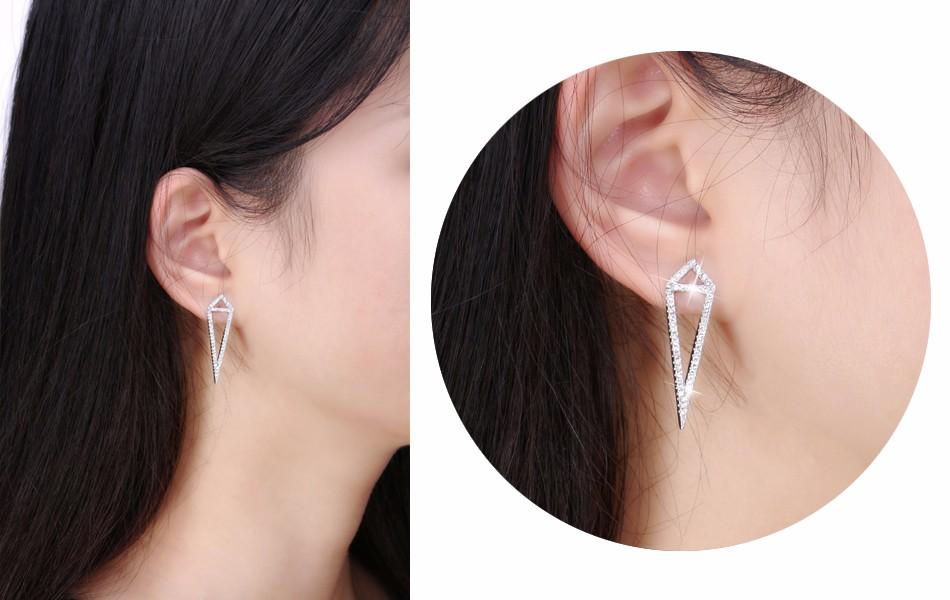 Sharp Triangle Unique Crystal Earrings