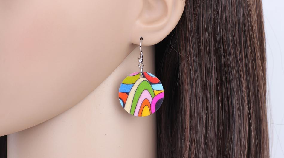 Colourful circle earrings