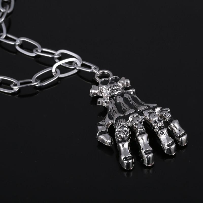 Vintage Punk Skull Hand Necklace