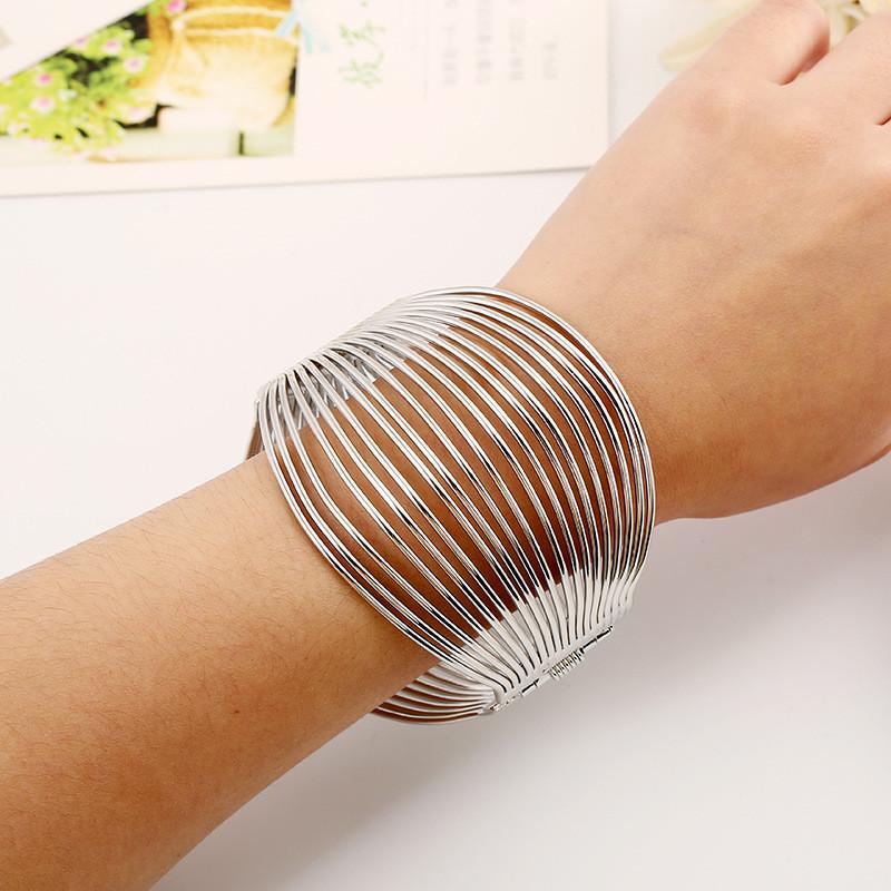 Multilayer Geometric Wire Bangle