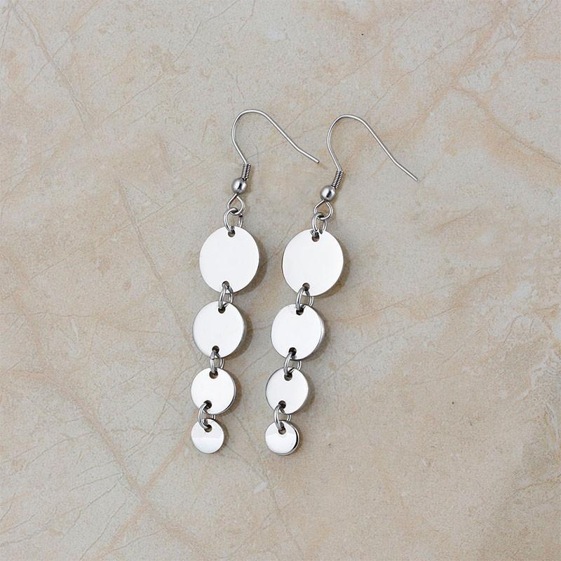 Stainless Steel Dangle Circle Earrings