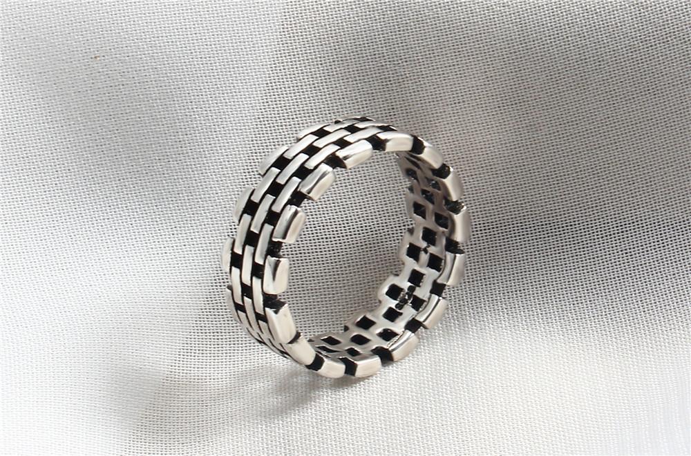 Adjustable Ring - Geometric Wall Design - Stainless Steel