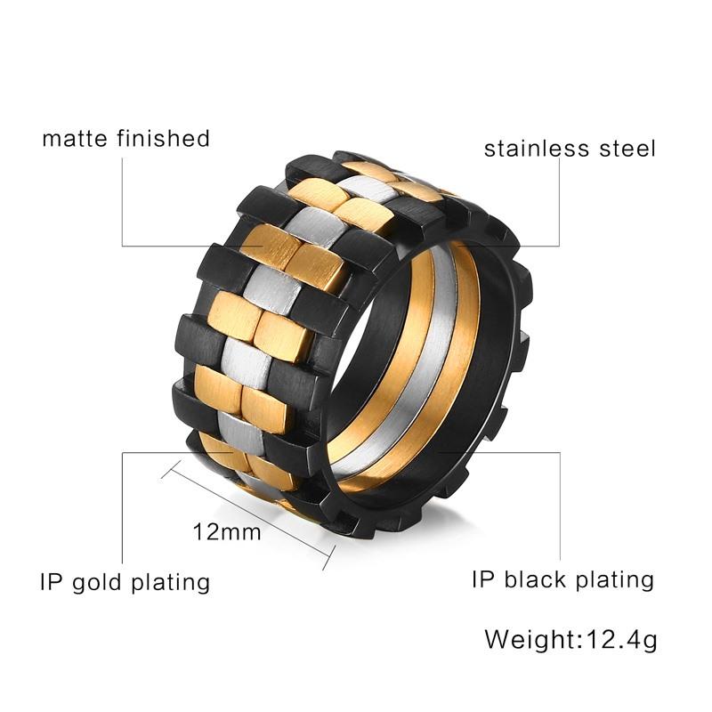 3 Tone Stainless Steel Ring - Unique Design