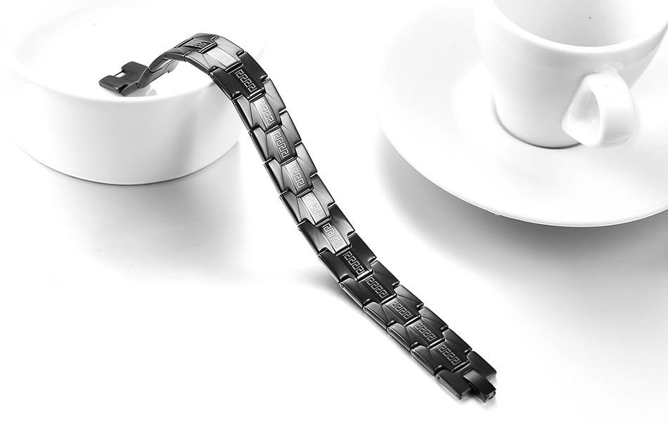 Sleek Black Stainless Steel Bracelet