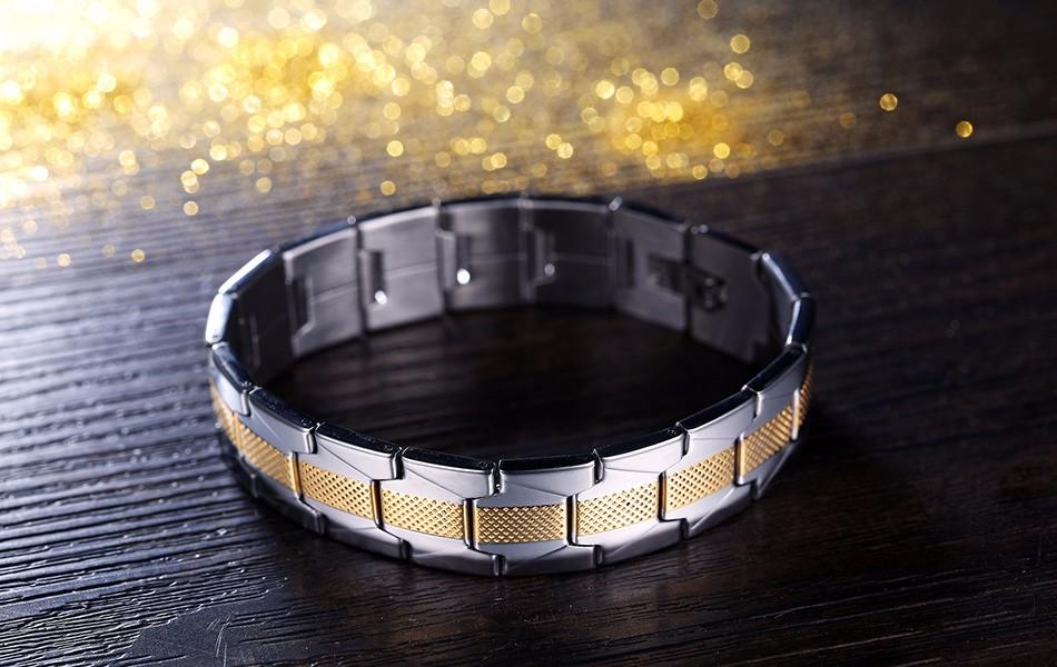 Stainless Steel Link Chain Bracelet - Gold & Silver Fusion