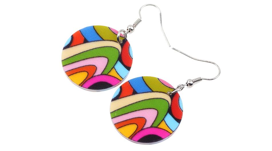 Colourful circle earrings