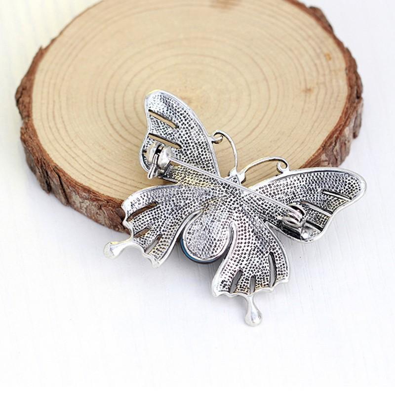 Crystal Butterfly Brooch/Collar Pin