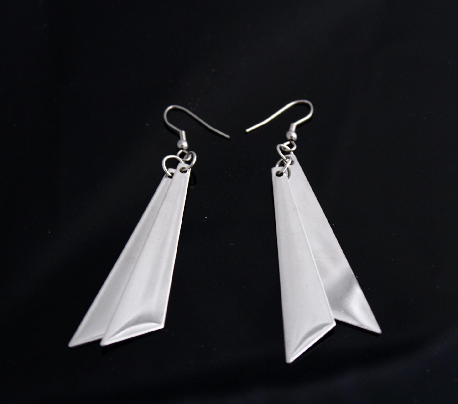 Stainless Steel Knife Edge Drop Earrings