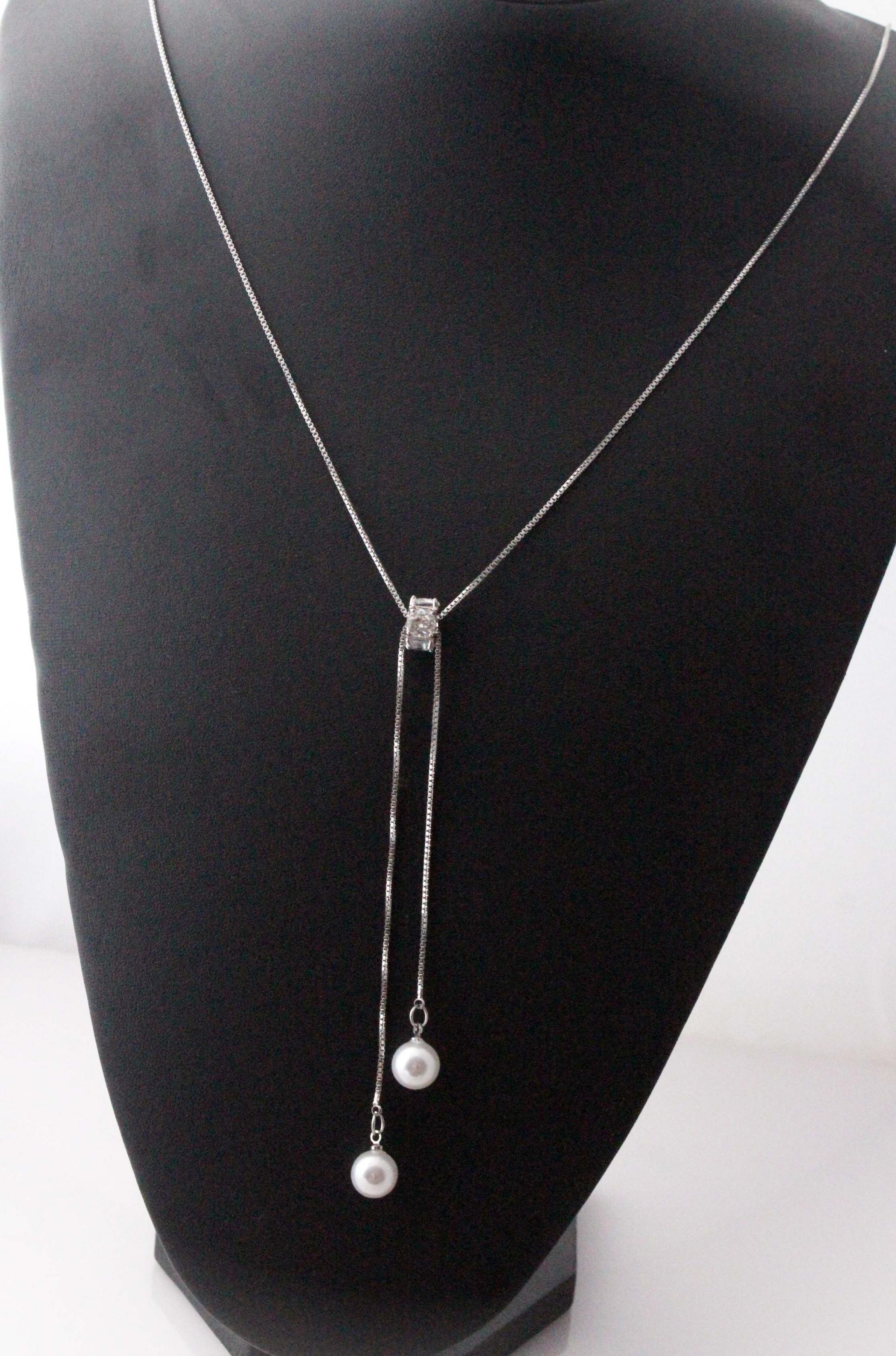 Long Tassel Necklace With Pearl Design