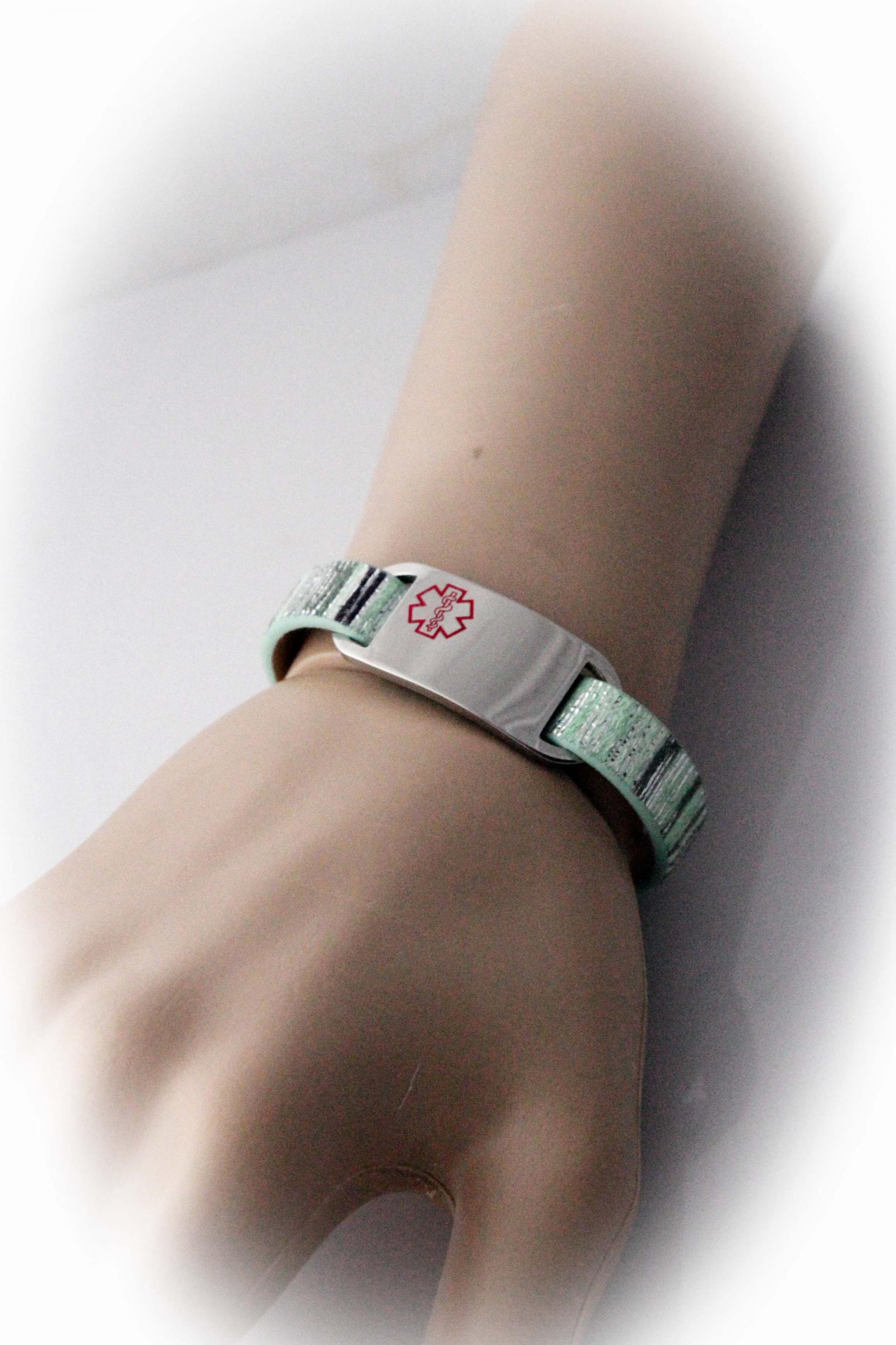 Medical Alert Colourful Flat Leather Bracelet - Customise