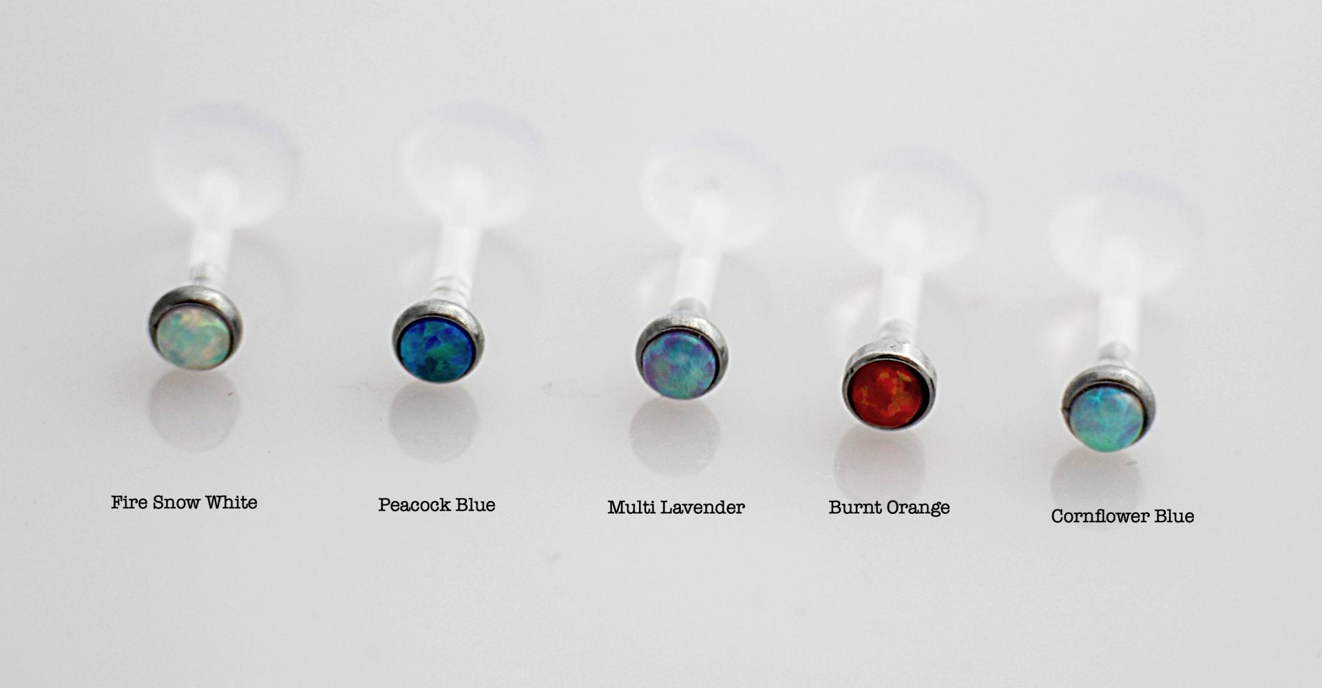 Bioplast Stud With Opal Gem