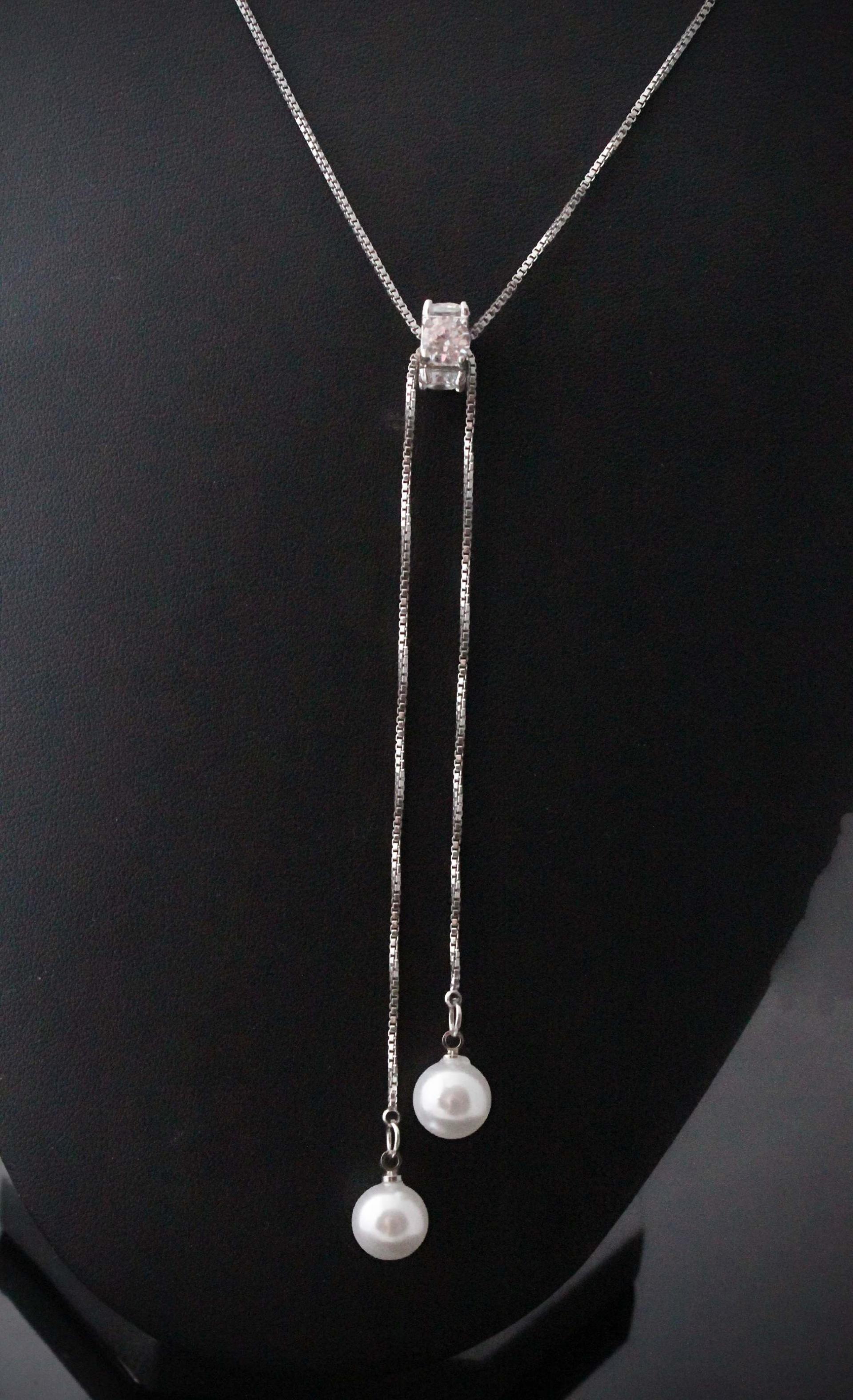 Long Tassel Necklace With Pearl Design