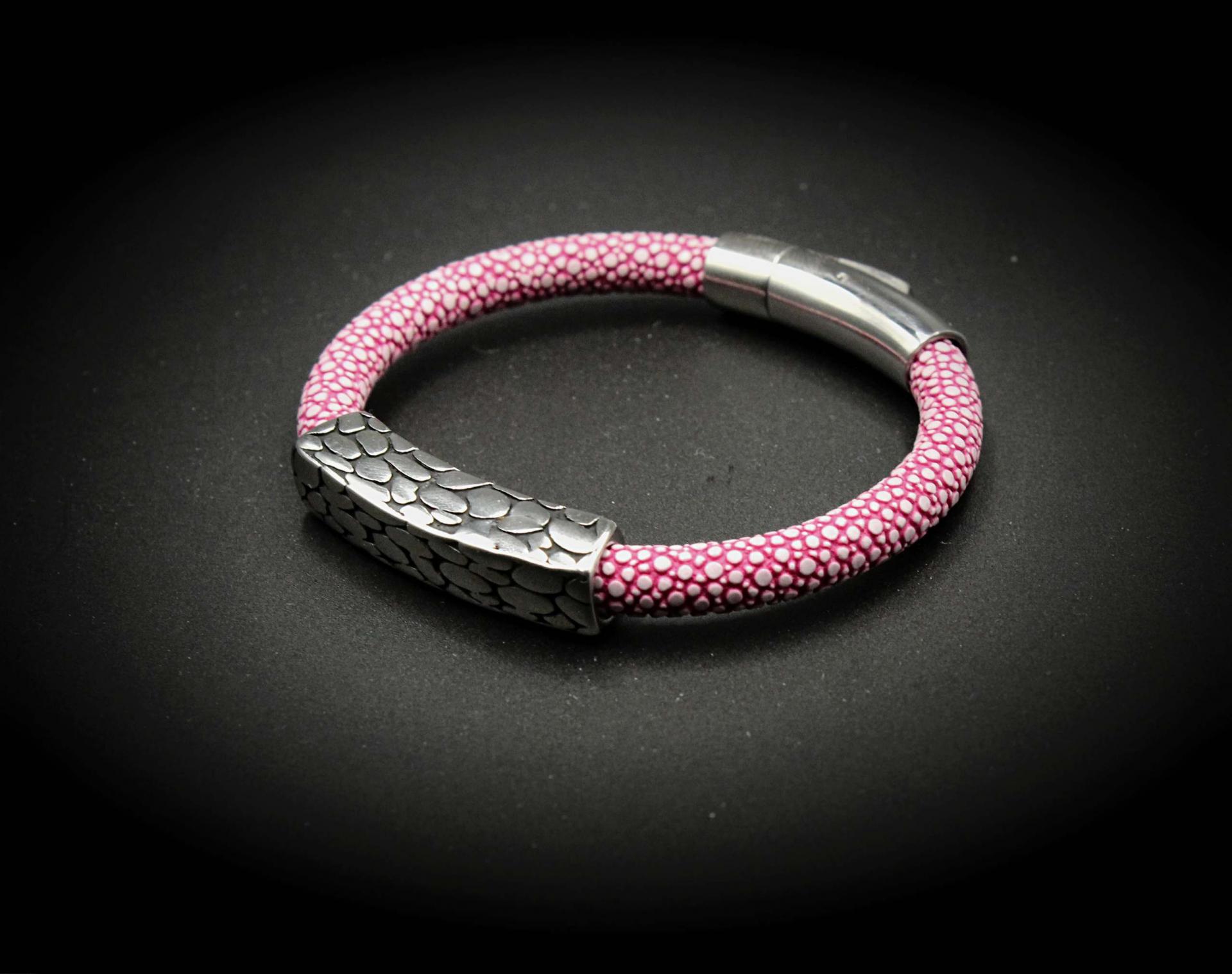 Pink Stingray and Crocodile Bracelet