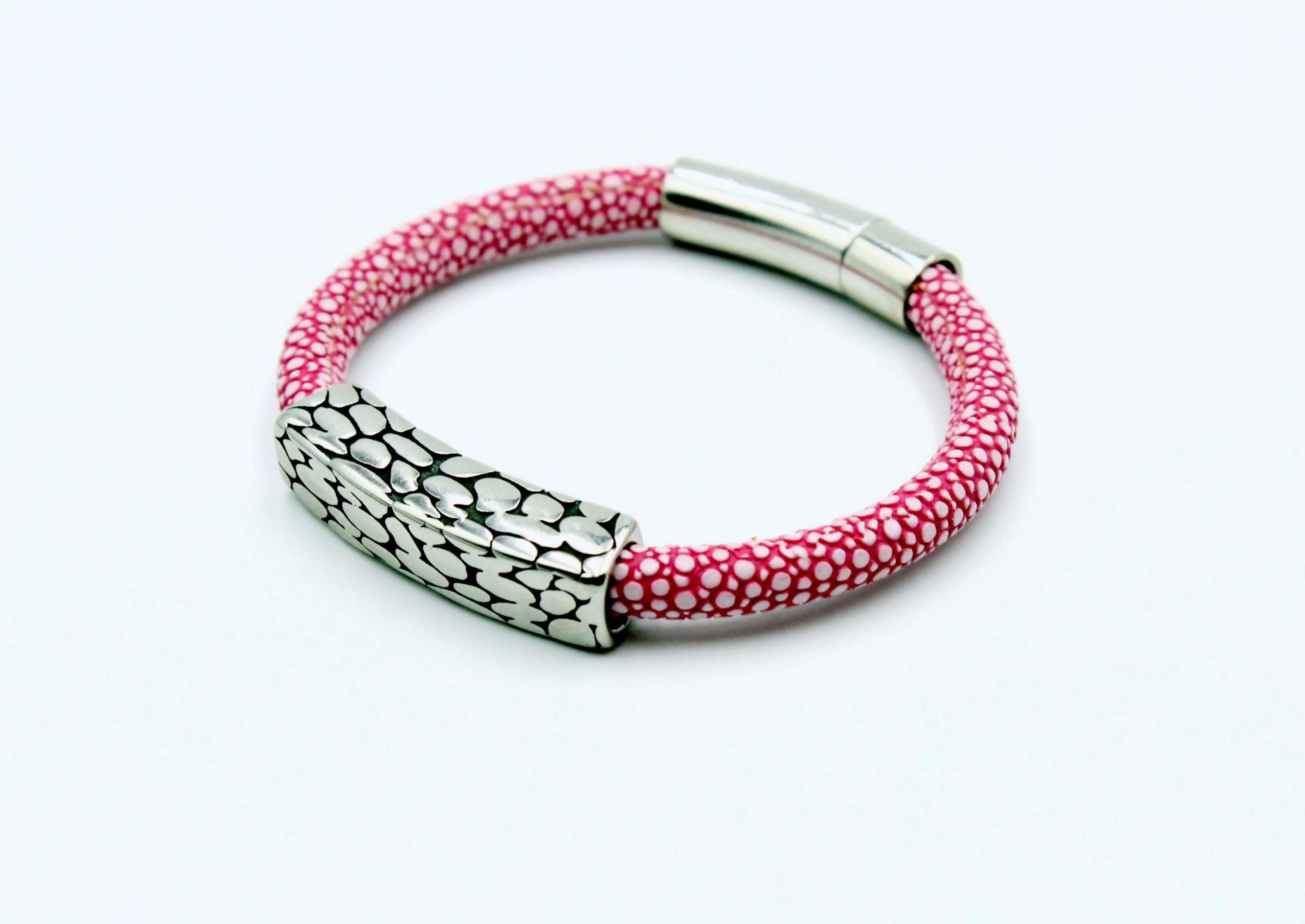 Pink Stingray and Crocodile Bracelet