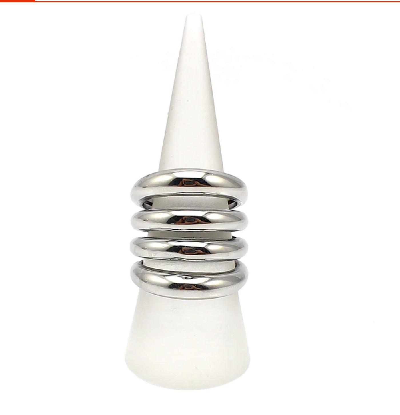 Wide Punk Style Statement Ring - Stainless Steel