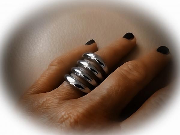  Wide Punk Style Statement Ring - Stainless Steel 