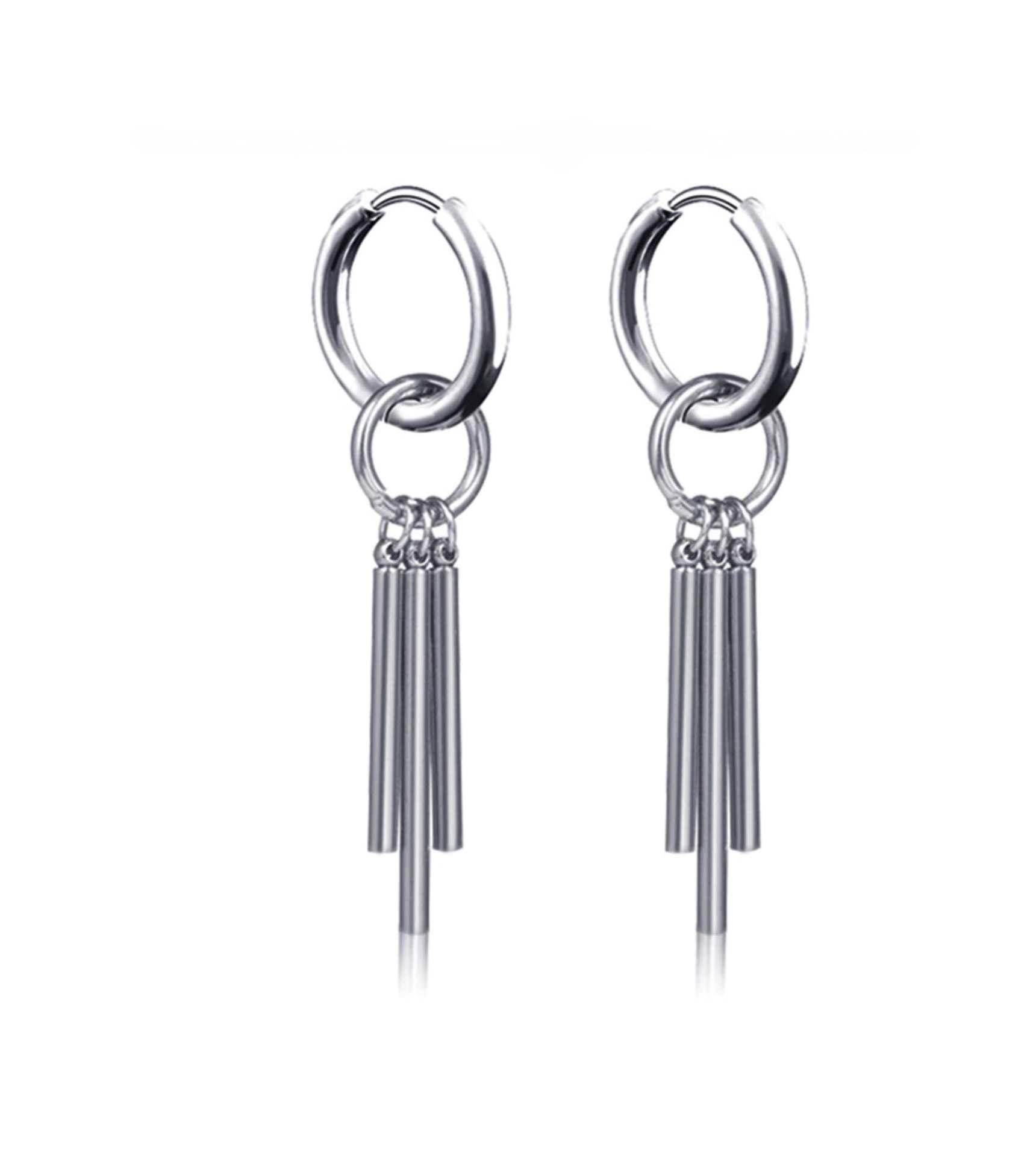 Punk Dangle Stick Titanium Steel Earrings - Customisable