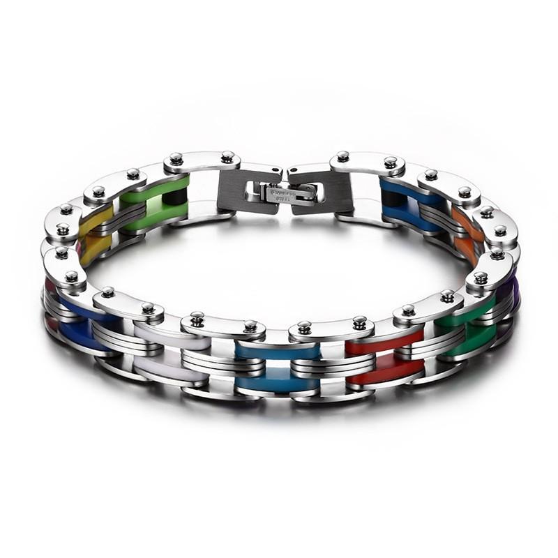 Rainbow Link Stainless Steel Bracelet