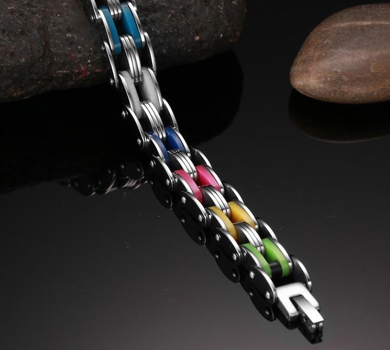 Rainbow Link Stainless Steel Bracelet