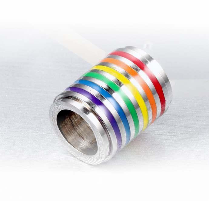 Rainbow Flag Stainless Steel Tube and Leather Choker