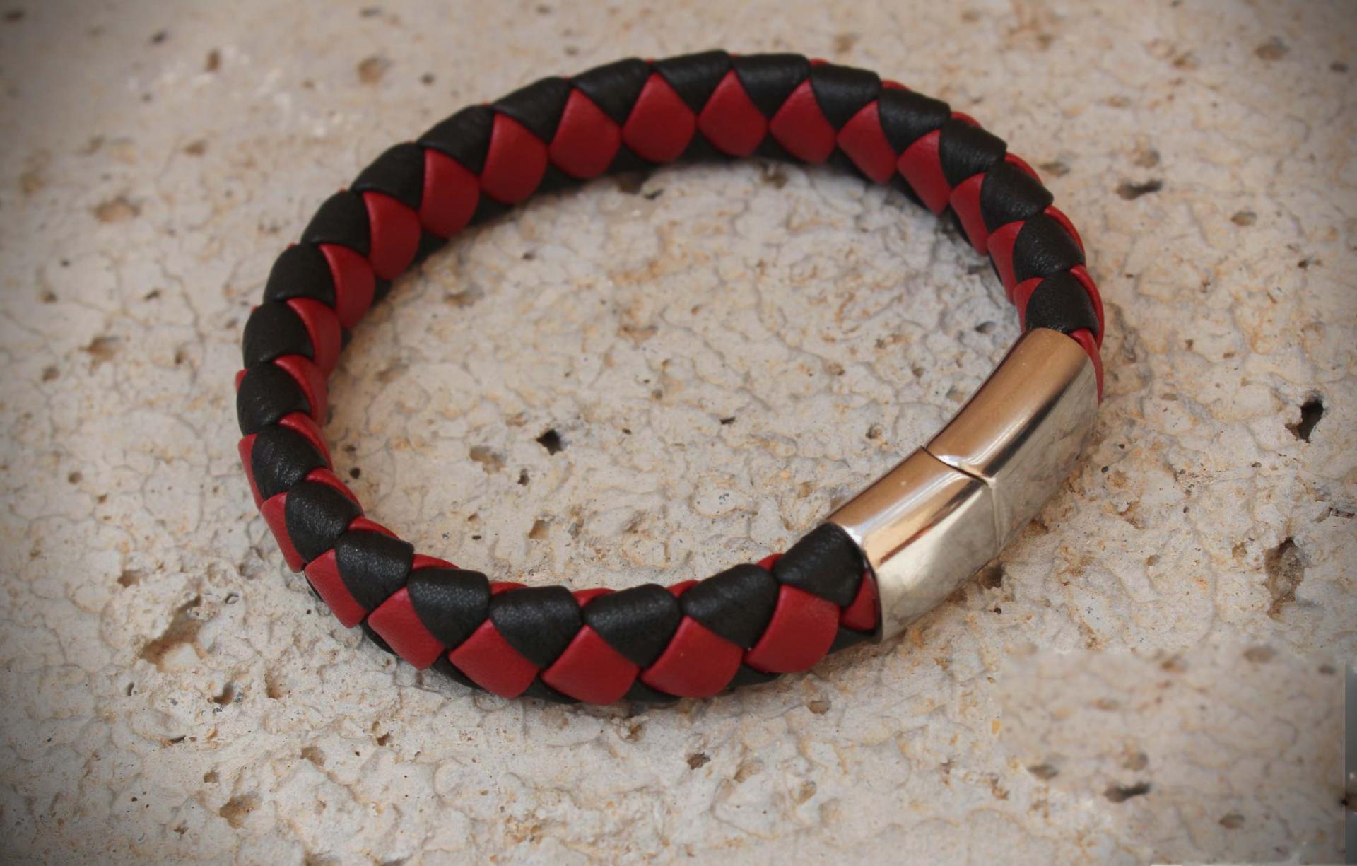 Red Black Square Fusion Customised Bracelet