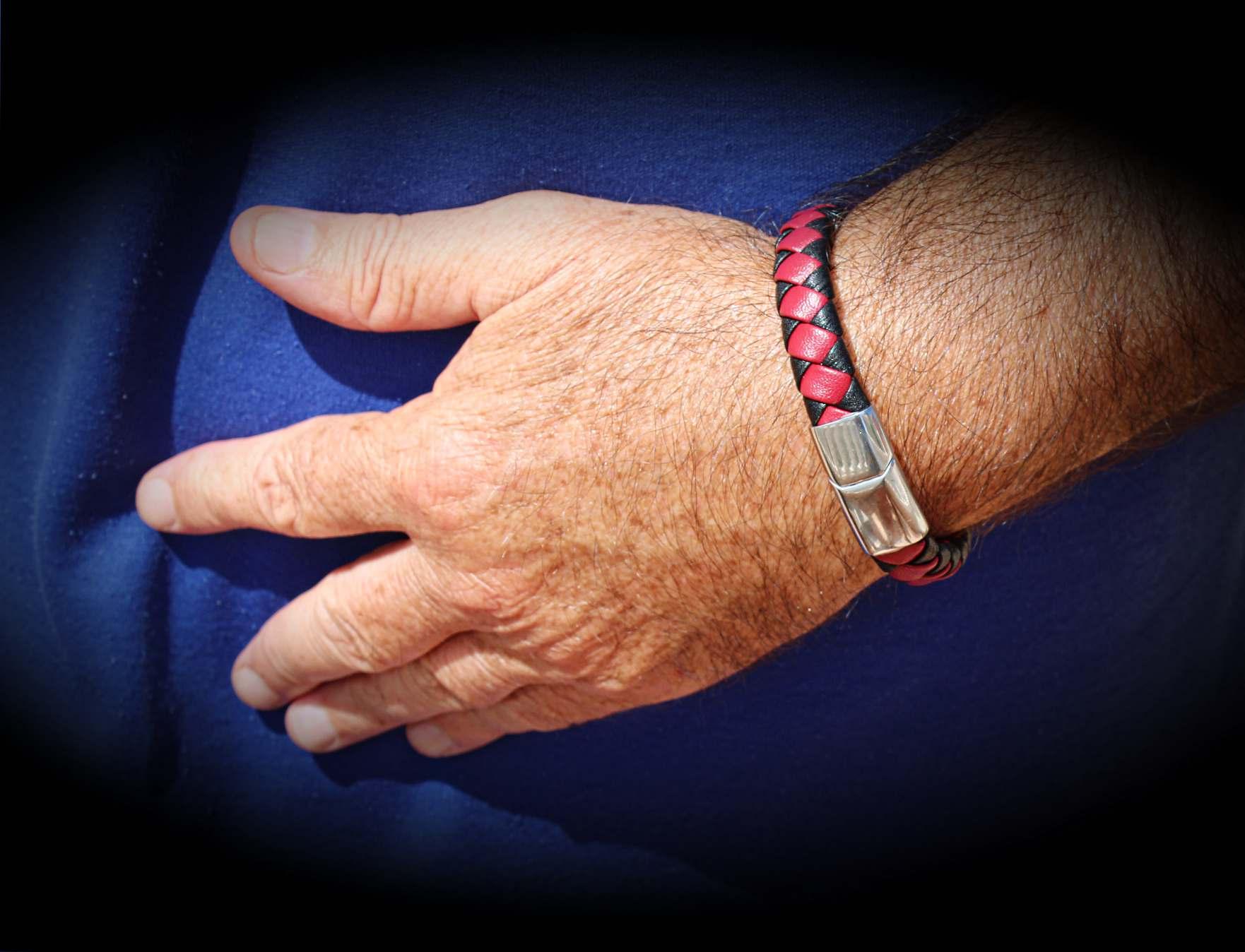 Red Black Square Fusion Customised Bracelet