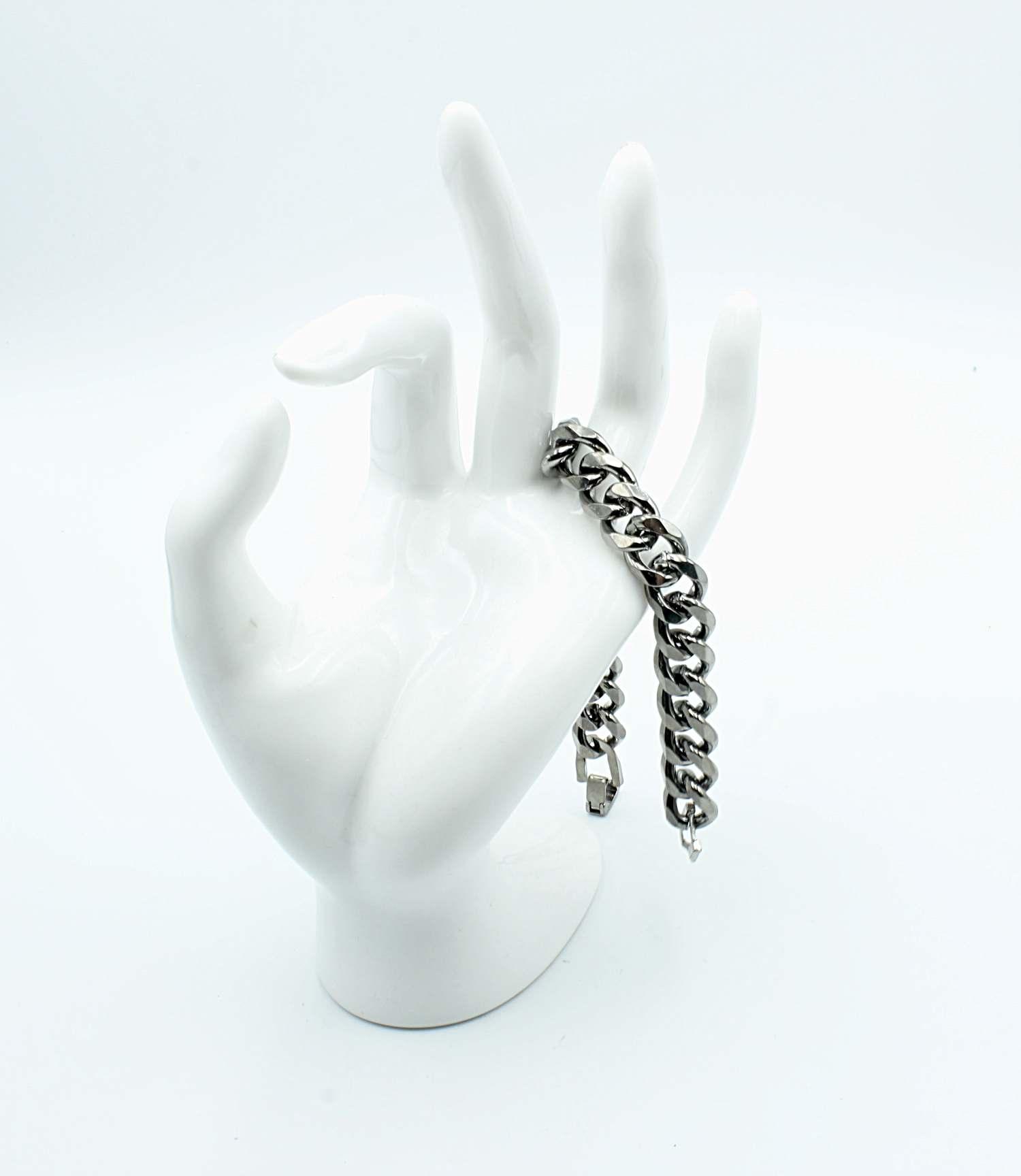 Gunmetal Black urban link chain bracelet from Chrissie C