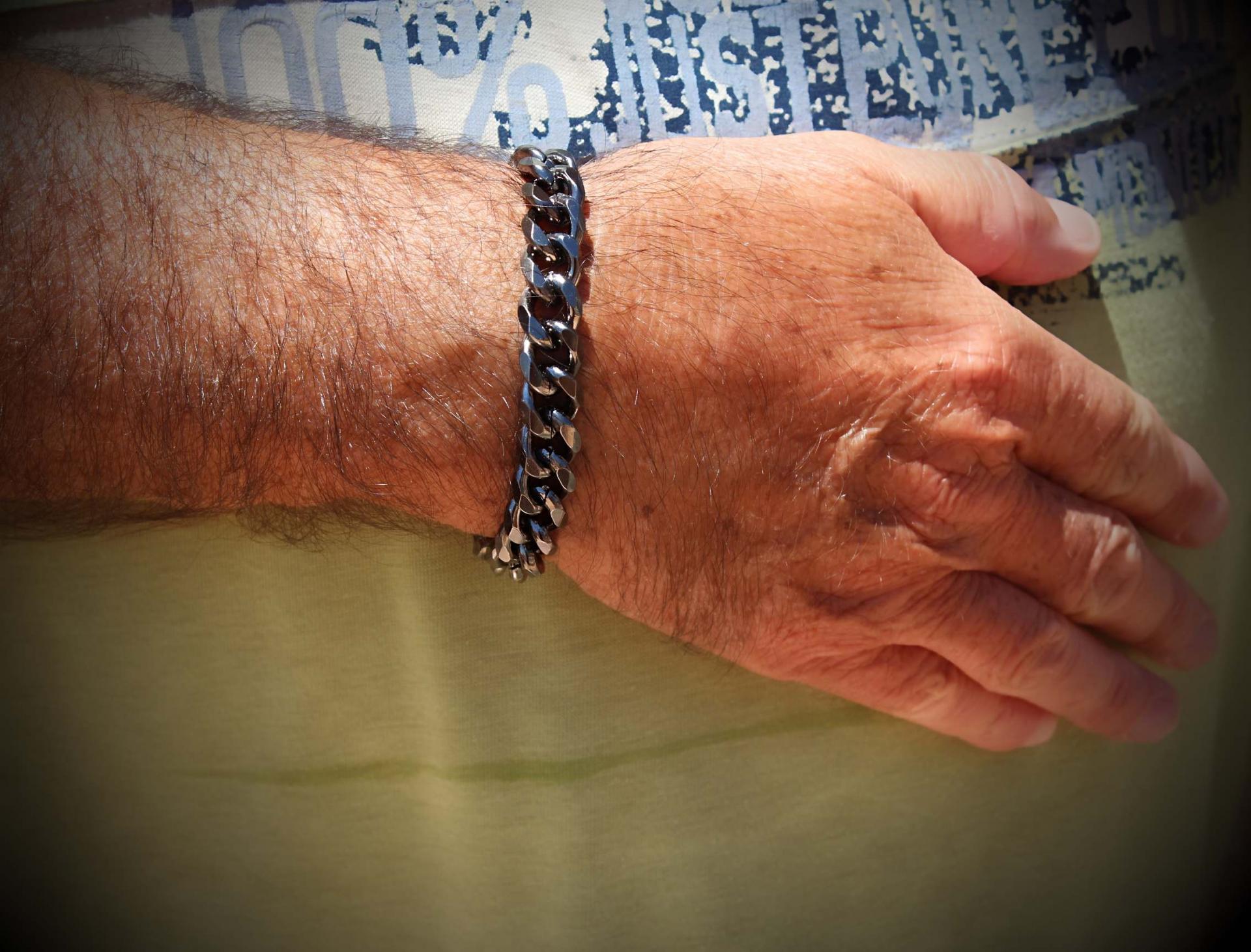 Gunmetal Black urban link chain bracelet from Chrissie C