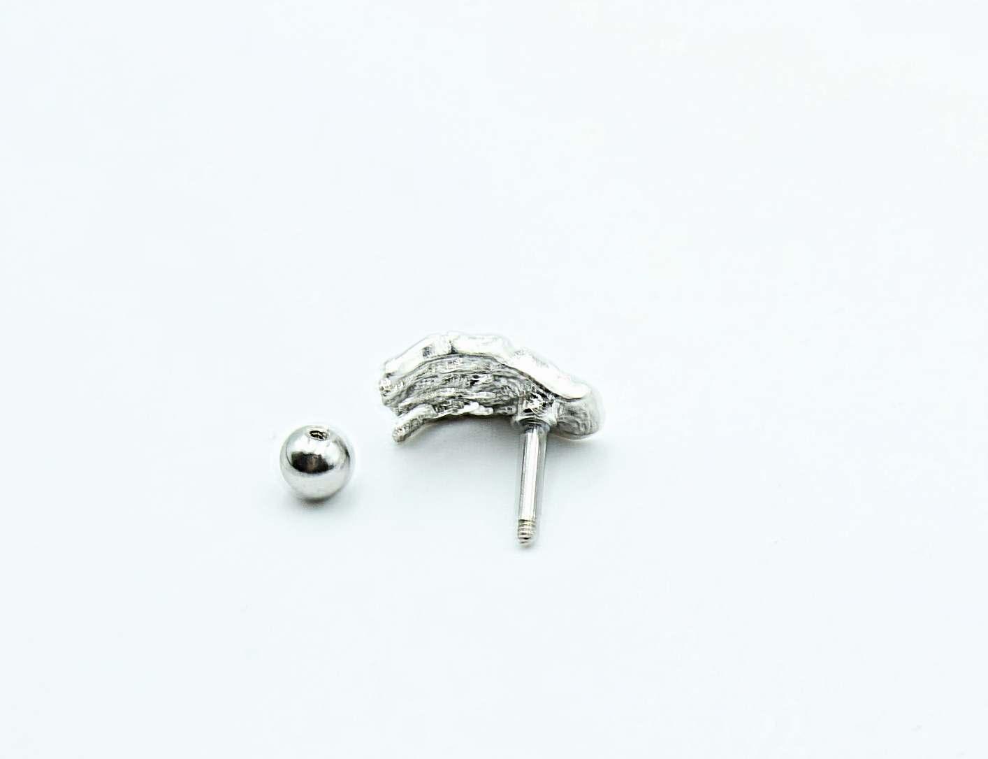 Skeleton Hand Tragus / Cartilage Barbell Stud Earring