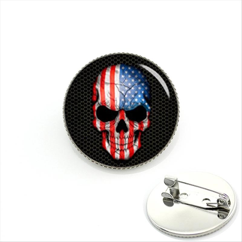 Skull -  Glass Badges - Choice of 4