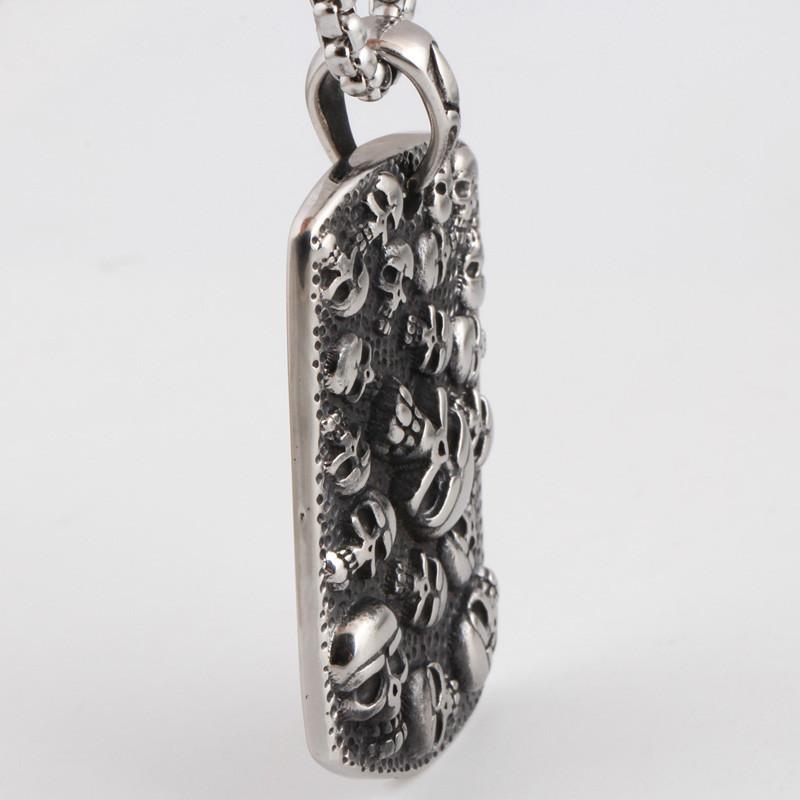 Skull Punk Tag Pendant - Stainless Steel