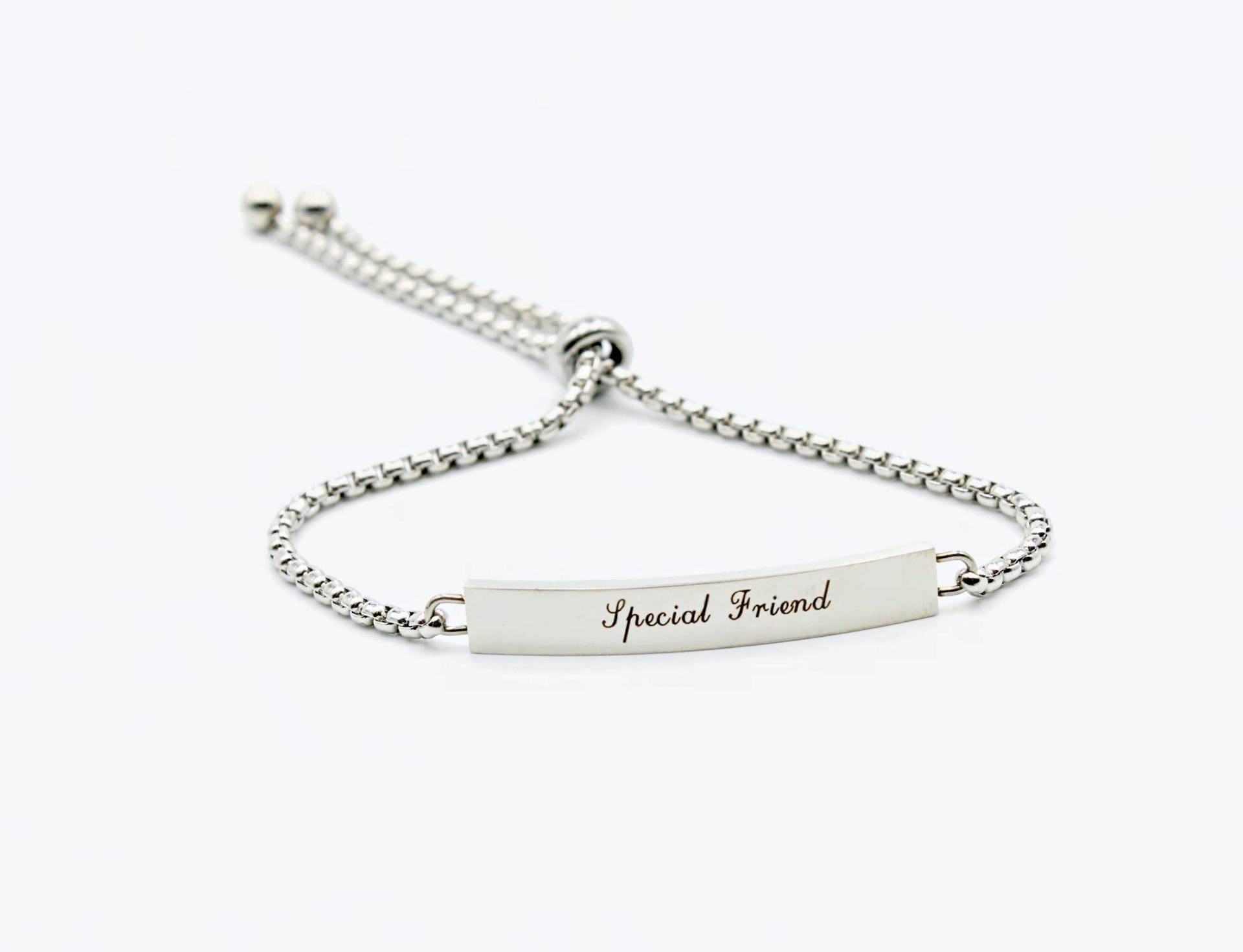 Special Friend  Adjustable Stainless Steel Bracelet