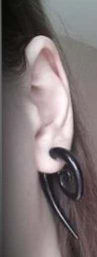 Fake Illusion Spiral Ear Taper -Black Acrylic - 3 Tribal Styles