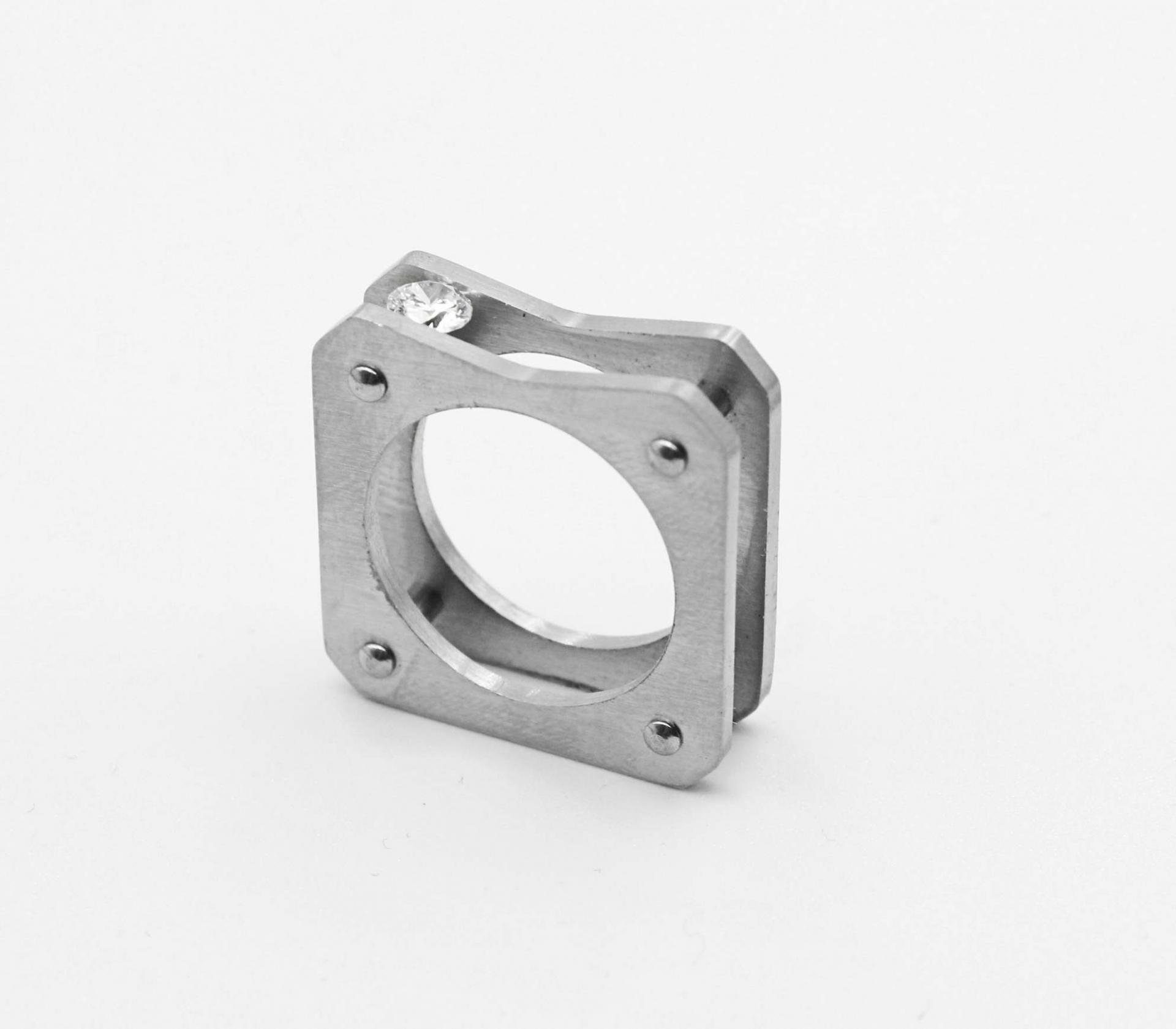 Square Unique Design Stainless Steel Ring