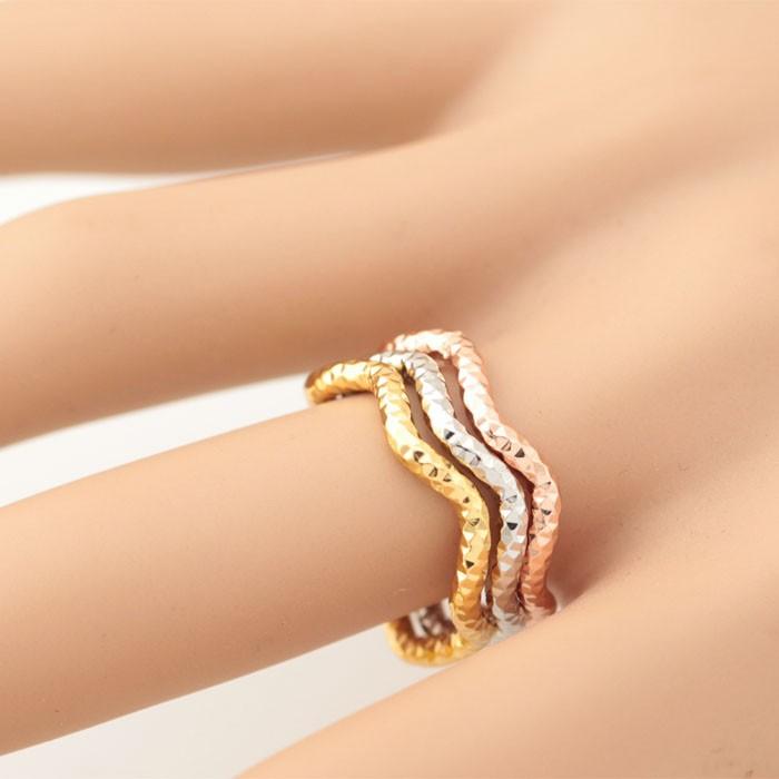 Triple Layer Stackable 3 Colour Ring